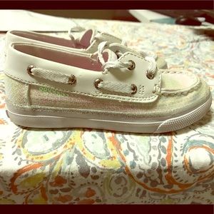 White Sequin Sperrys